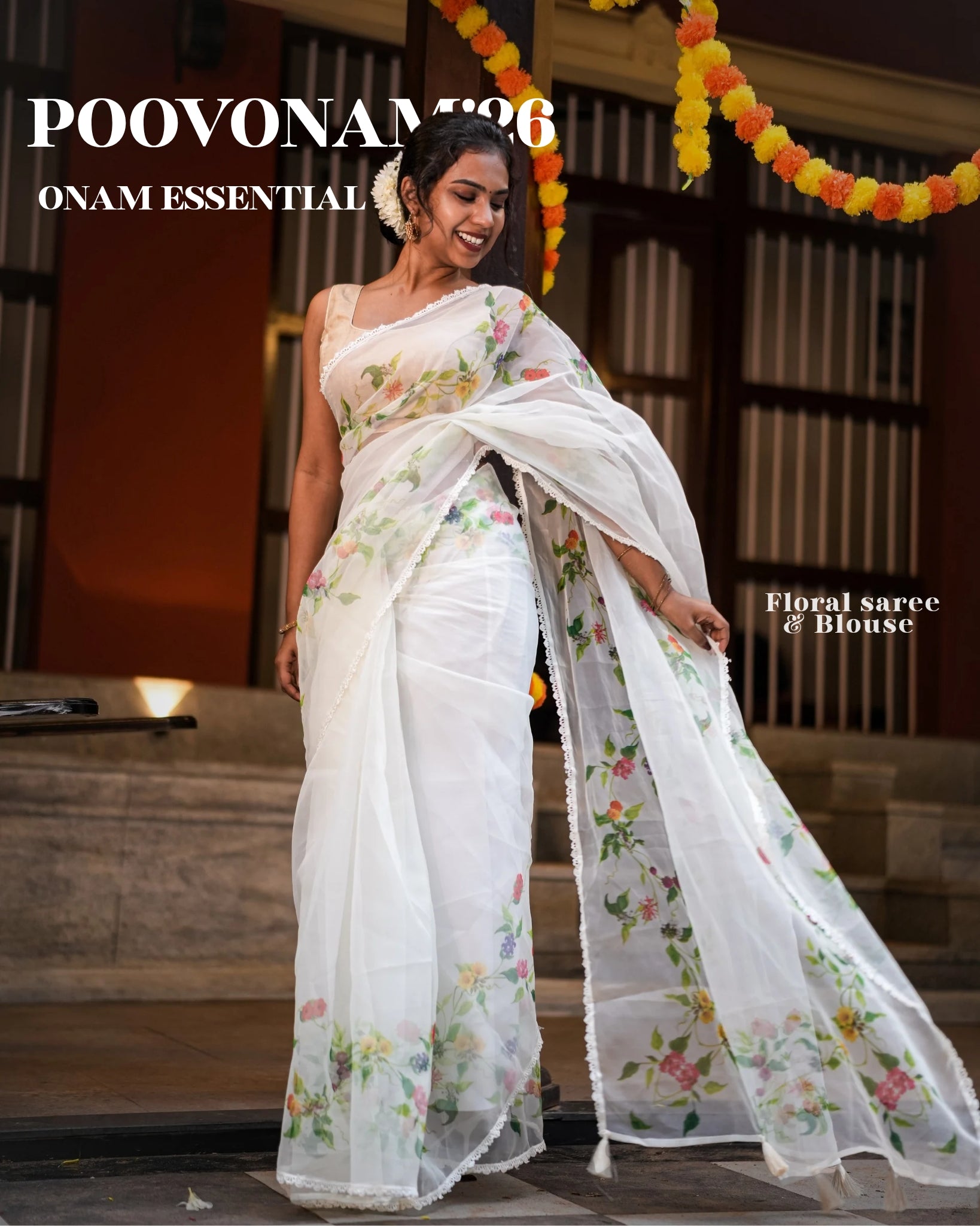 Poovonam ’26 Organza Saree